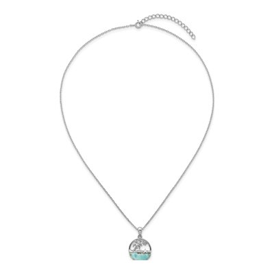 Sterling Silver Larimar Beach Scene Necklace – view 5