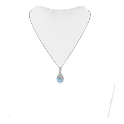 Sterling Silver Larimar Dolphin Necklace – view 4