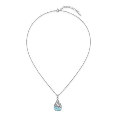 Sterling Silver Larimar Dolphin Necklace – view 5