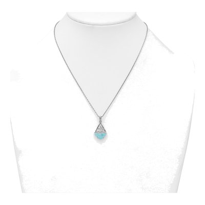 Sterling Silver Larimar Sailboat Necklace – view 4