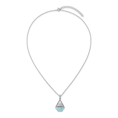 Sterling Silver Larimar Sailboat Necklace – view 5