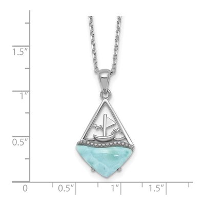 Sterling Silver Larimar Sailboat Necklace – view 6