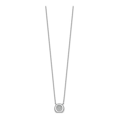 Sterling Silver CZ Round Cluster Pendant Necklace – view 3