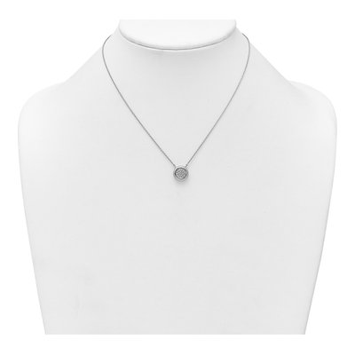 Sterling Silver CZ Round Cluster Pendant Necklace – view 4