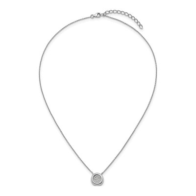 Sterling Silver CZ Round Cluster Pendant Necklace – view 5