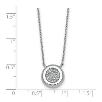 Sterling Silver CZ Round Cluster Pendant Necklace – view 6