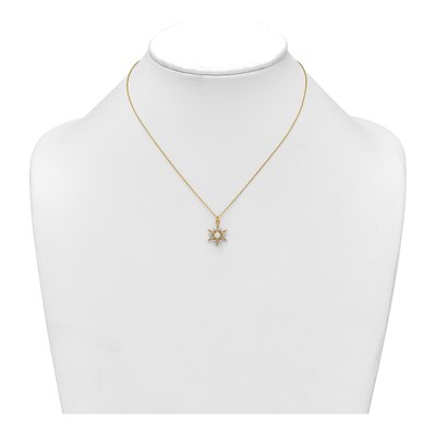 Gold-Plated Sterling Silver Opal CZ Starburst Pendant Necklace – view 4