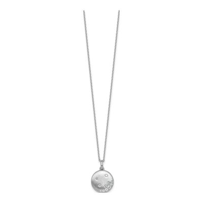 Sterling Silver CZ Circle Pendant Necklace – view 3