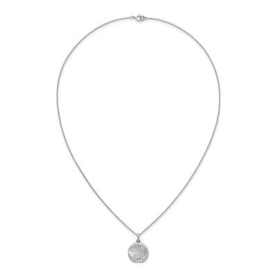Sterling Silver CZ Circle Pendant Necklace – view 5