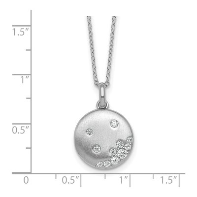 Sterling Silver CZ Circle Pendant Necklace – view 6