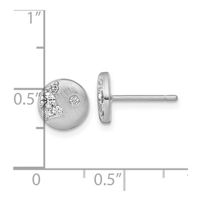 Sterling Silver CZ Circle Stud Earrings – view 4