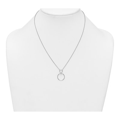 Sterling Silver CZ Two Circles Pendant Necklace – view 4