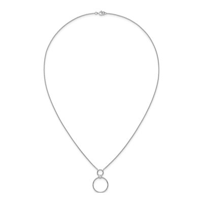 Sterling Silver CZ Two Circles Pendant Necklace – view 5