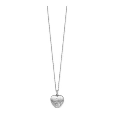 Sterling Silver CZ Heart Pendant Necklace – view 3
