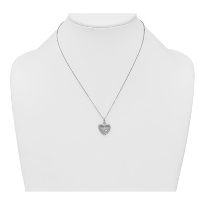 Sterling Silver CZ Heart Pendant Necklace – view 4