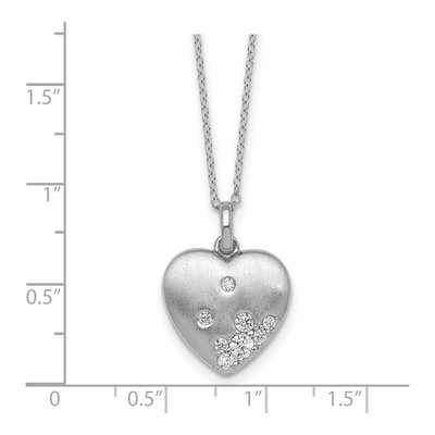 Sterling Silver CZ Heart Pendant Necklace – view 6