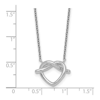 Sterling Silver Knot Heart Pendant Necklace – view 6