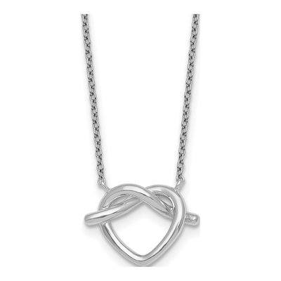 Sterling Silver Knot Heart Pendant Necklace