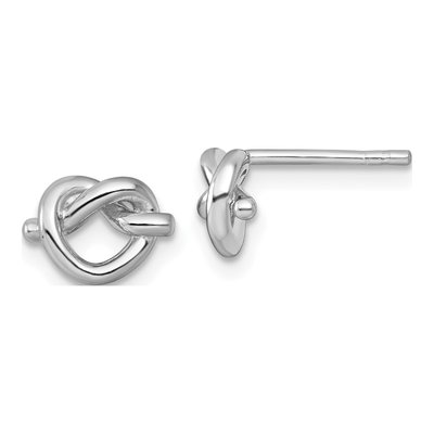 Sterling Silver Knot Heart Stud Earrings