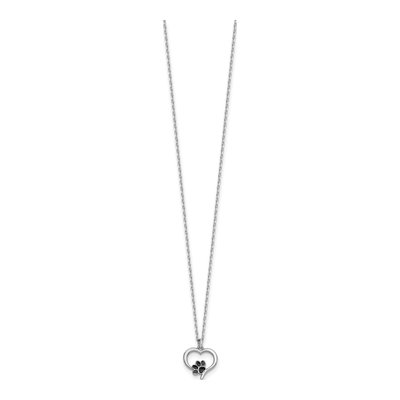 Sterling Silver Heart Paw Print Pendant Necklace – view 3