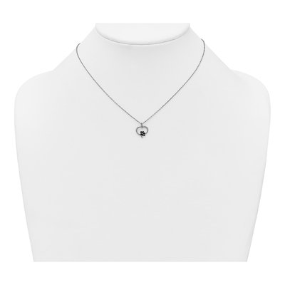 Sterling Silver Heart Paw Print Pendant Necklace – view 4