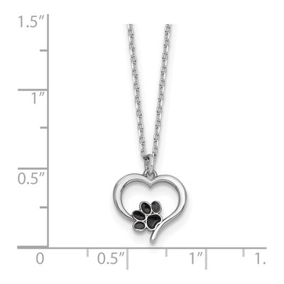 Sterling Silver Heart Paw Print Pendant Necklace – view 6