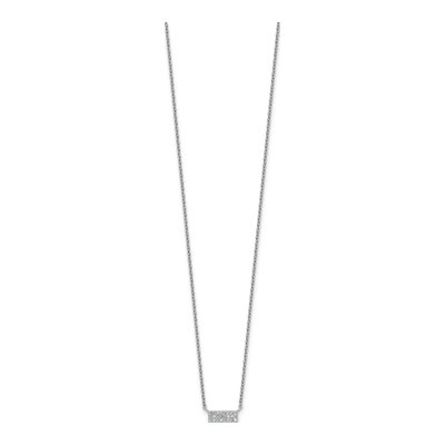 Sterling Silver CZ Bar Pendant Necklace – view 3