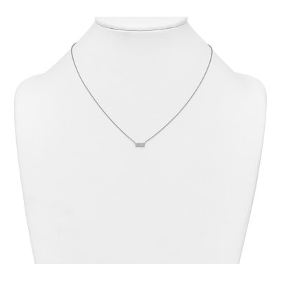 Sterling Silver CZ Bar Pendant Necklace – view 4