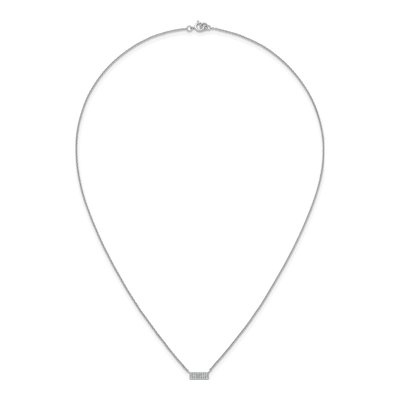 Sterling Silver CZ Bar Pendant Necklace – view 5