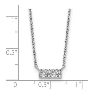 Sterling Silver CZ Bar Pendant Necklace – view 6