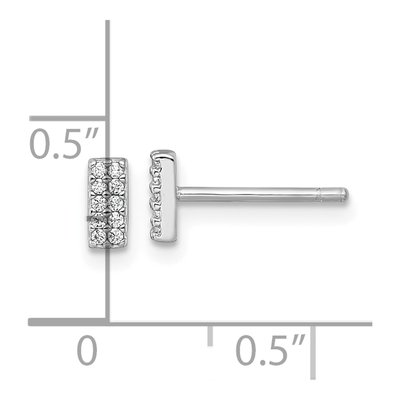 Sterling Silver CZ Bar Stud Earrings – view 4