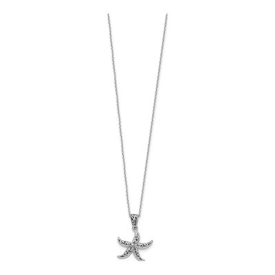 Sterling Silver Filigree Starfish Pendant Necklace – view 3