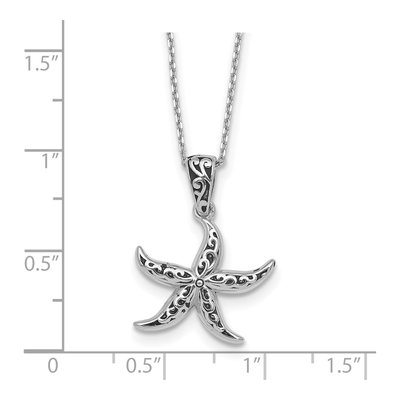 Sterling Silver Filigree Starfish Pendant Necklace – view 6