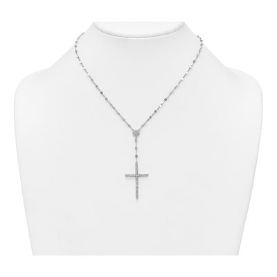 Sterling Silver CZ Latin Cross Necklace – view 4