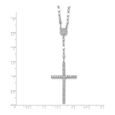 Sterling Silver CZ Latin Cross Necklace – view 6