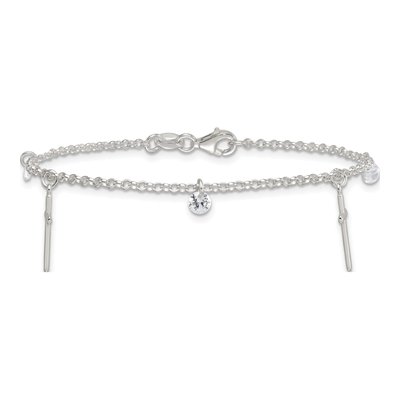 Sterling Silver CZ Dangle Cross Bracelet – view 4