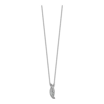 Sterling Silver CZ Initial X Pendant Necklace – view 3