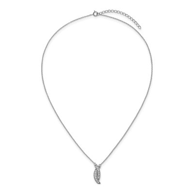 Sterling Silver CZ Initial X Pendant Necklace – view 5