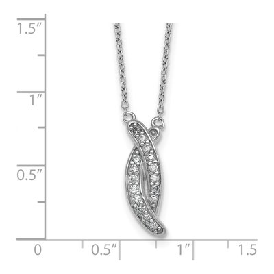 Sterling Silver CZ Initial X Pendant Necklace – view 6