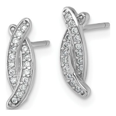 Sterling Silver CZ Stud Earrings – view 3