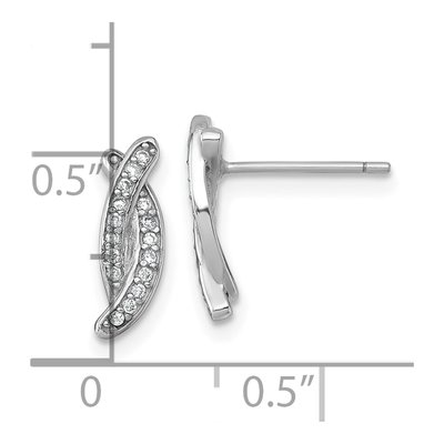Sterling Silver CZ Stud Earrings – view 4