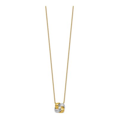Gold-Plated Sterling Silver CZ Knot Pendant Necklace – view 3