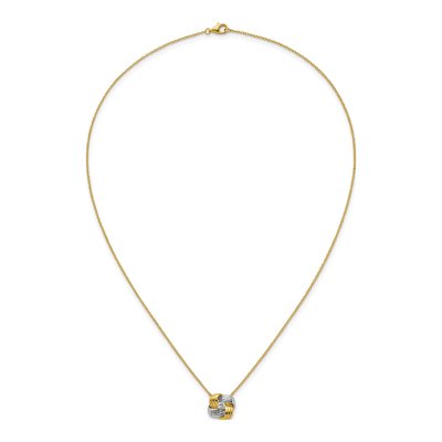 Gold-Plated Sterling Silver CZ Knot Pendant Necklace – view 5