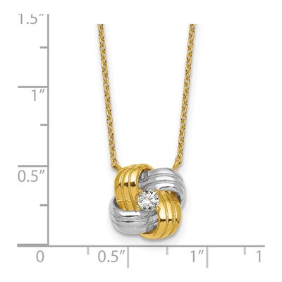 Gold-Plated Sterling Silver CZ Knot Pendant Necklace – view 6