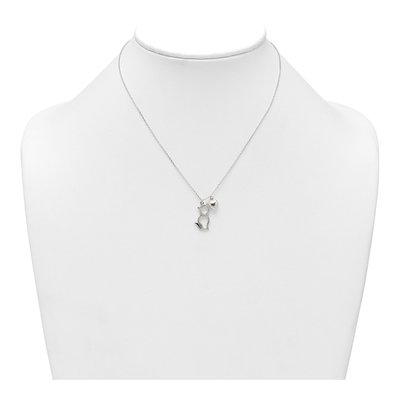 Sterling Silver Cat Heart Pendant Necklace – view 4