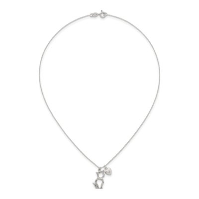 Sterling Silver Cat Heart Pendant Necklace – view 5
