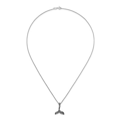 Sterling Silver Whale Tail Pendant Necklace – view 5