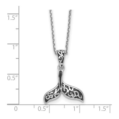 Sterling Silver Whale Tail Pendant Necklace – view 6