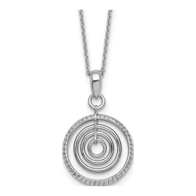 Sterling Silver Multi-Circle Dangle Pendant Necklace