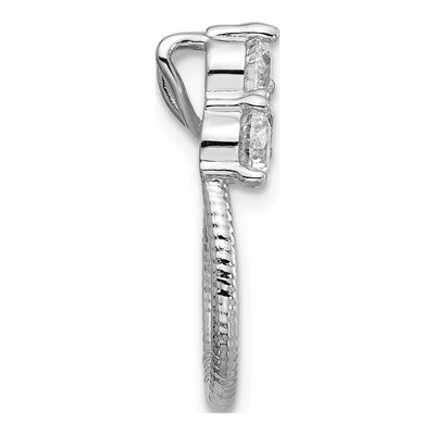 Sterling Silver CZ Loop Slide Pendant – view 2